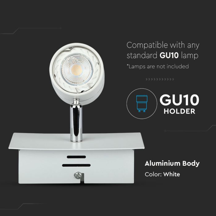 Riel de luz LED - Cabeza simple - Riel GU10 - IP20 - Blanco-extra-3.webp