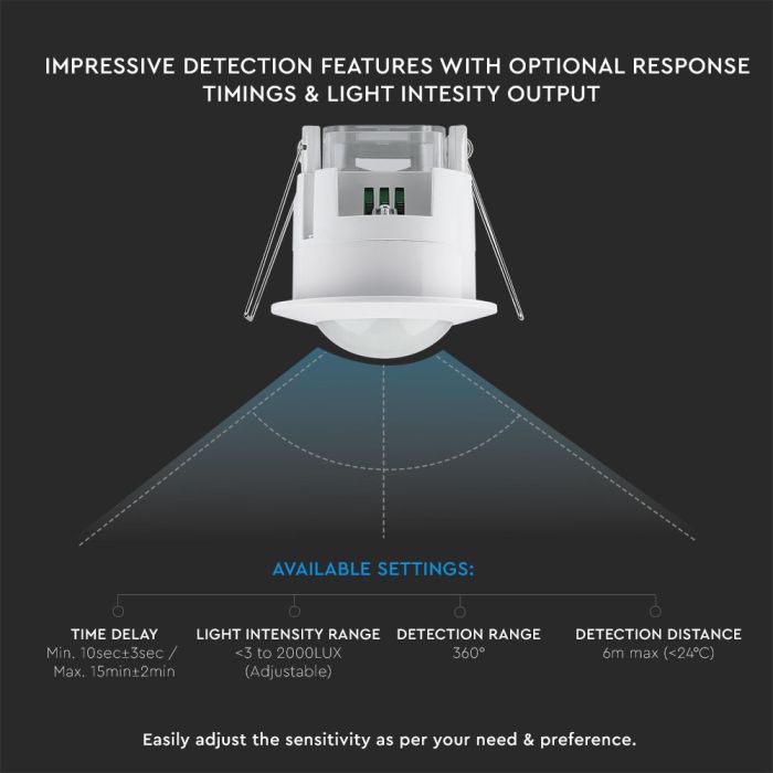 Sensor de movimiento por infrarrojos V-TAC - IP20 - Blanco-extra-7.webp