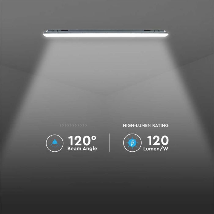 LED Pantalla estanca - Serie X - IP65 - Blanco - 48W - 5760 Lumens - 6500K - 150CM-extra-8.webp
