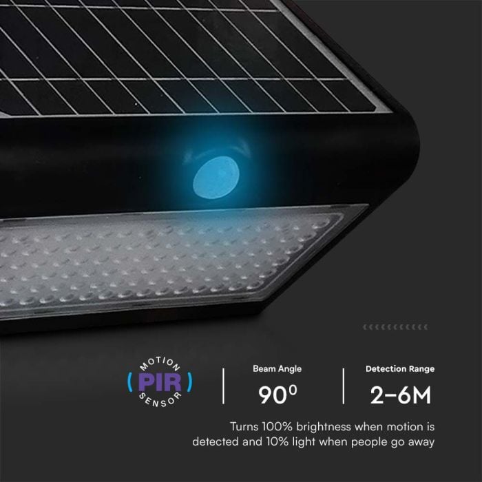 Aplique Solar V-TAC - IP65 Impermeable - Negro - 8W - 850 Lumens - 4000K - Pack de 2-extra-6.webp