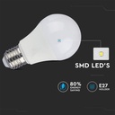 Bombilla LED V-TAC GLS - Soporte E27 - Blister - IP20 - Blanca - 9W - 806 Lumens - 6400K - Pack de 2-extra-2.webp