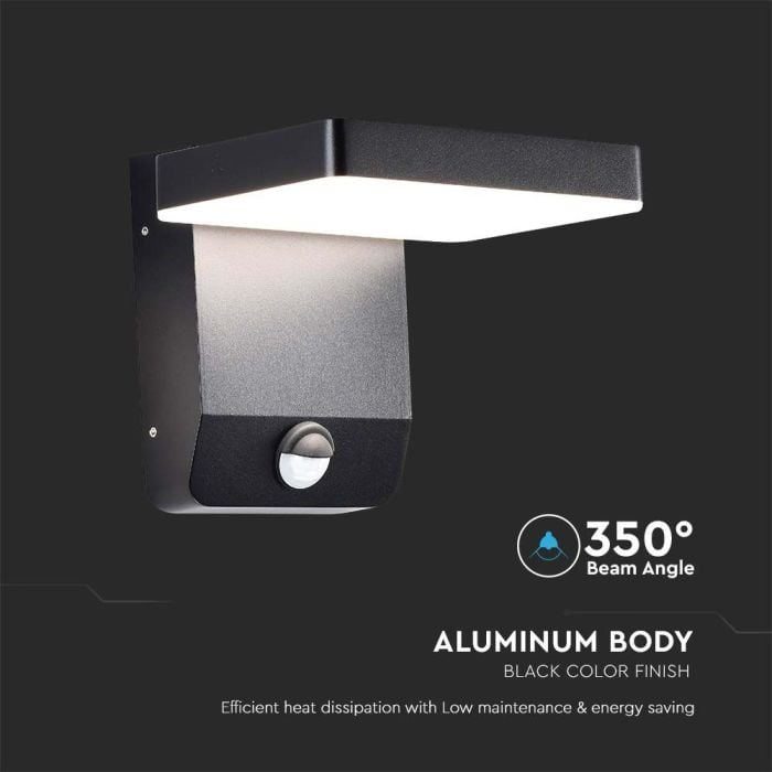 Aplique LED giratorio V-TAC - Sensor PIR - Impermeable IP65 - Negro - 17W - 2520 Lumens - 3000K-extra-6.webp