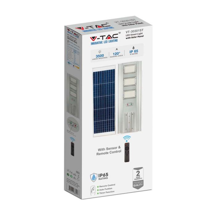 V-TAC Farola Solar - IP65 Impermeable - 3500 Lumens - 6400K-extra-10.webp