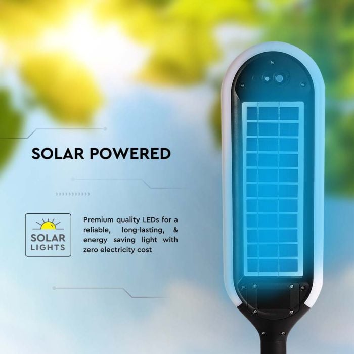 V-TAC Solar Bollard Light - IP65 Impermeable - Blanco + Negro - 5W- 400 Lumens - 4000K-extra-4.webp