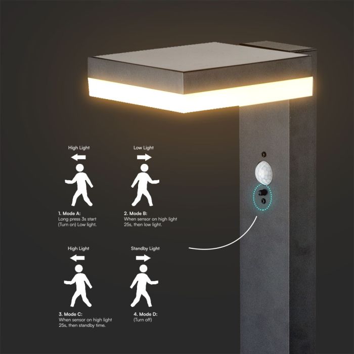 Pilona Solar V-TAC - IP54 - 5.5W- 220 Lumens - 3000K-extra-6.webp