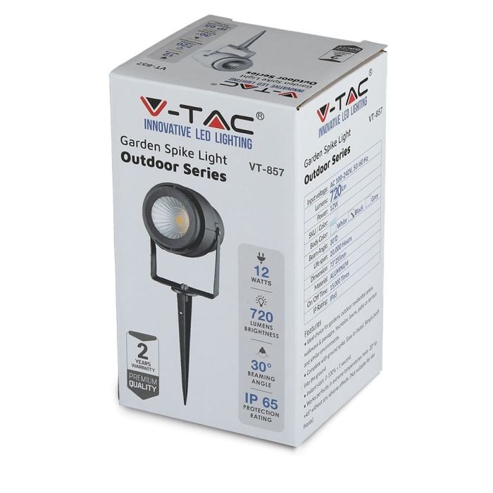 V-TAC Exterior - Luces de pincho para jardín - IP65 Impermeable - Negro - 12W - 720 Lúmenes - Verde-extra-5.webp