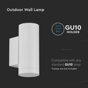 V-TAC Aplique Exterior - UP - Down - Accesorios de Pared - Soporte GU10 - IP54 - Blanco-extra-1.webp