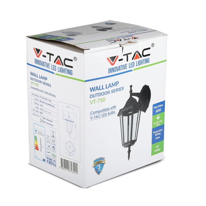 V-TAC Aplique Exterior - Abajo - Soporte E27 - IP44 - Blanco Mate-extra-5.webp