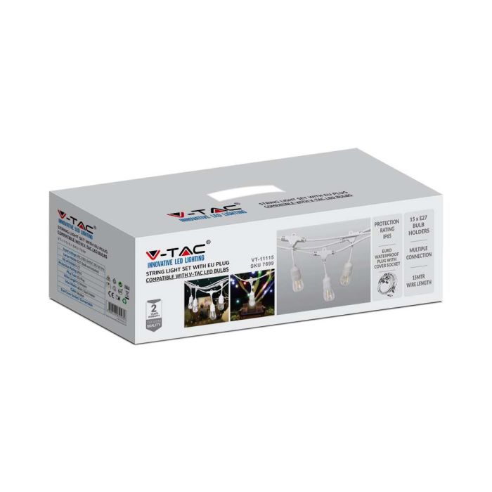 Guirnalda LED V-TAC- Bombilla LED - E27 - Casquillo WP - IP65 Impermeable - Blanco-extra-3.webp