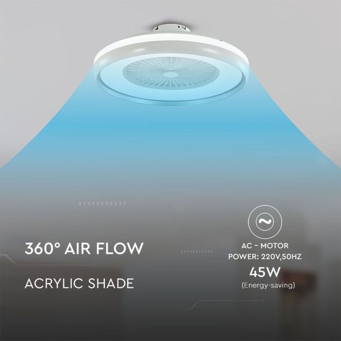 Ventilador de caja V-TAC - Motor CA - Blanco + Anillo Gris - 45W- 3000 Lumens - 3IN1-extra-5.webp
