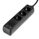 Adaptadores y tomas V-TAC - 3 vías - Toma de extensión USB - IP20 - Negro - Cable de 1,5 m-extra-4.webp
