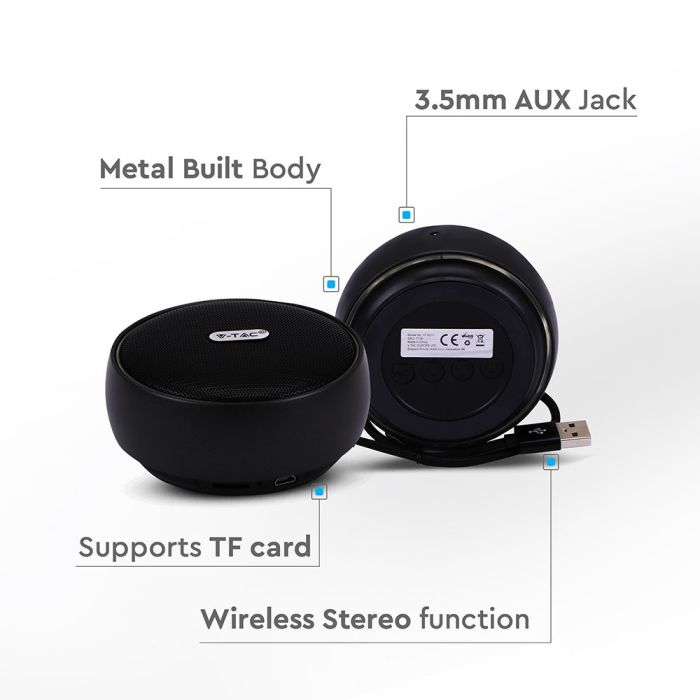V-TAC Altavoz Bluetooth - Clip - Negro - 4W - 800mAh-extra-1.webp