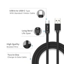 V-TAC Cable USB - Trenzado - Tipo C - Ruby Series - Negro - 1M-extra-3.webp