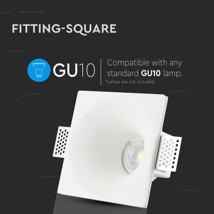 V-TAC LED Aro cuadrado - Empotrable - GU10 - IP20 - Blanco-extra-3.webp