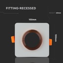 V-TAC LED Aro de yeso - Empotrable - GU10 - IP20 - Gris + Oro rosa mate-extra-2.webp