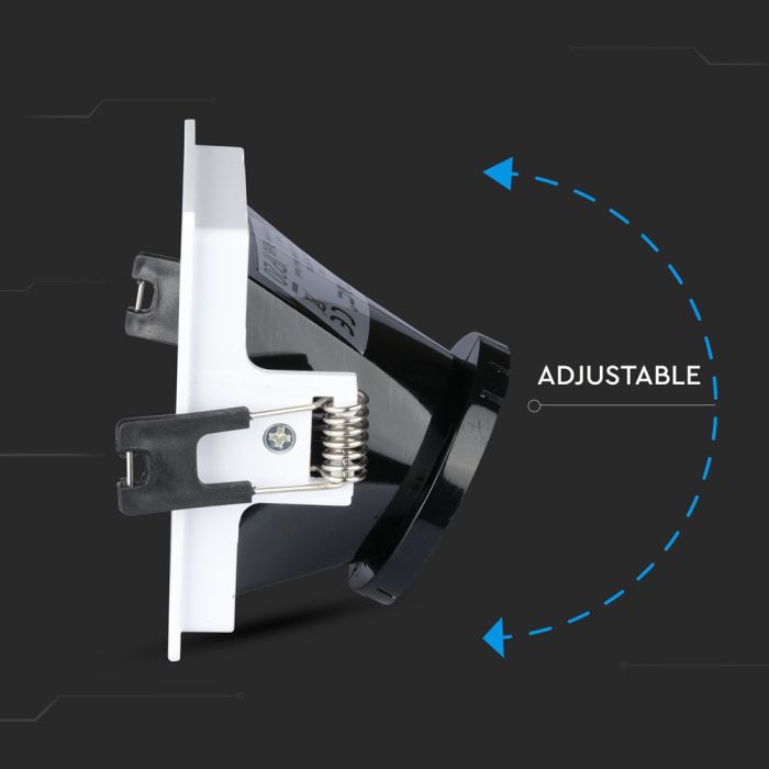 V-TAC Aro cuadrado LED - Empotrable - GU10 - IP20 - Blanco + Negro-extra-5.webp