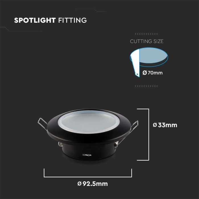 V-TAC LED Aro - Empotrables - GU10 - IP44 - Negro-extra-2.webp