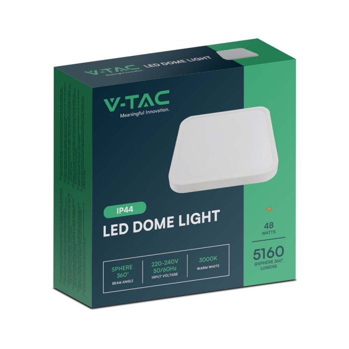 V-TAC LED Plafón cuadrado - IP44 - Blanco - 30W- 3000 Lumens - 4000K - 420MM-extra-7.webp