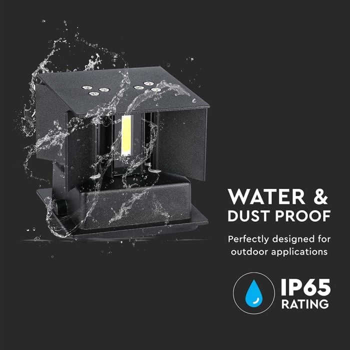 V-TAC LED Aplique Cuadrado - Bridgelux - IP65 Impermeable - Negro - 5W - 700 Lumens - 4000K-extra-8.webp