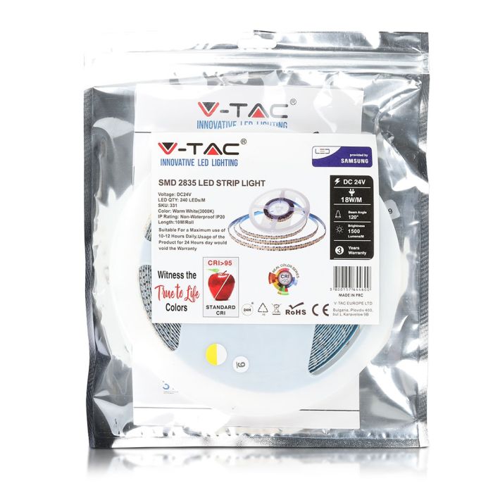 Tiras de luz LED V-TAC - Samsung - 24V - IP20 - 6400K - Rollo de 10m-extra-6.webp