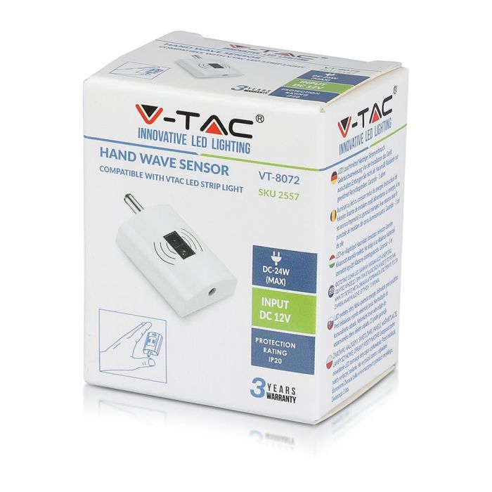 V-TAC Tiras de Luz LED - Accesorios - Luz de Cama Sensor de Onda Manual - IP20 - Blanco-extra-5.webp