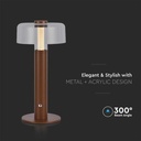 V-TAC Lámpara de Sobremesa Recargable - IP20 - Marrón Arena - 1W - 100 Lumens - 3000K-extra-4.webp