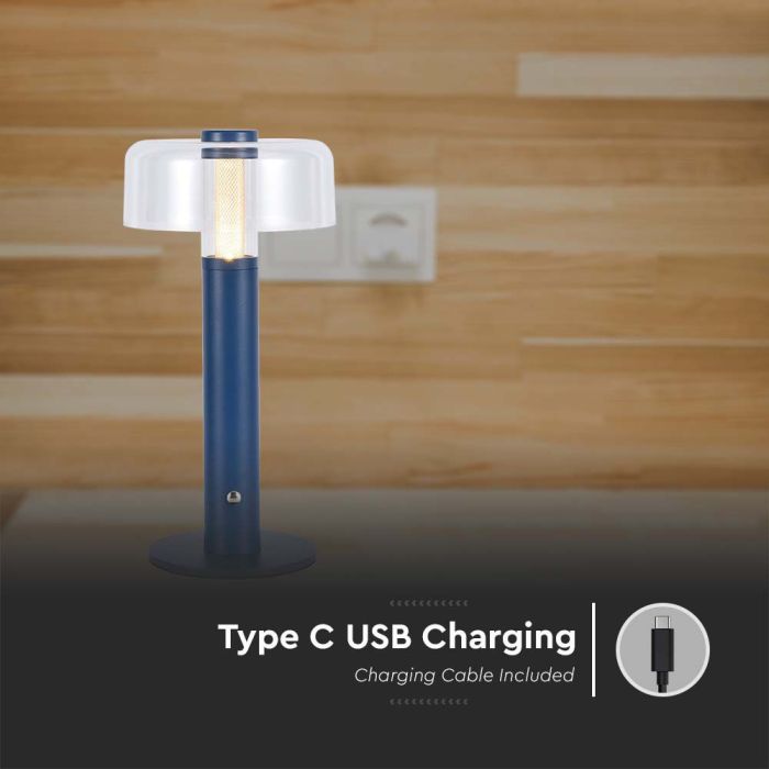 V-TAC Lámpara de Sobremesa Recargable - IP20 - Violeta - 1W - 100 Lúmenes - 3000K-extra-6.webp