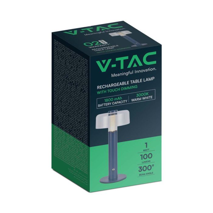 V-TAC Lámpara de Sobremesa Recargable - IP20 - Violeta - 1W - 100 Lúmenes - 3000K-extra-7.webp
