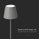 V-TAC Lámpara Recargable de Mesa - Lámparas de Escritorio - IP20 - Gris - 3W - 70 Lumens - 3000K-extra-3.webp