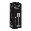 V-TAC Lámpara Recargable de Mesa - Lámparas de Escritorio - IP20 - Gris - 3W - 70 Lumens - 3000K-extra-6.webp