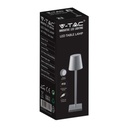 V-TAC Lámpara Recargable de Mesa - Lámparas de Escritorio - IP20 - Gris - 3W - 80 Lumens - 4000K-extra-6.webp