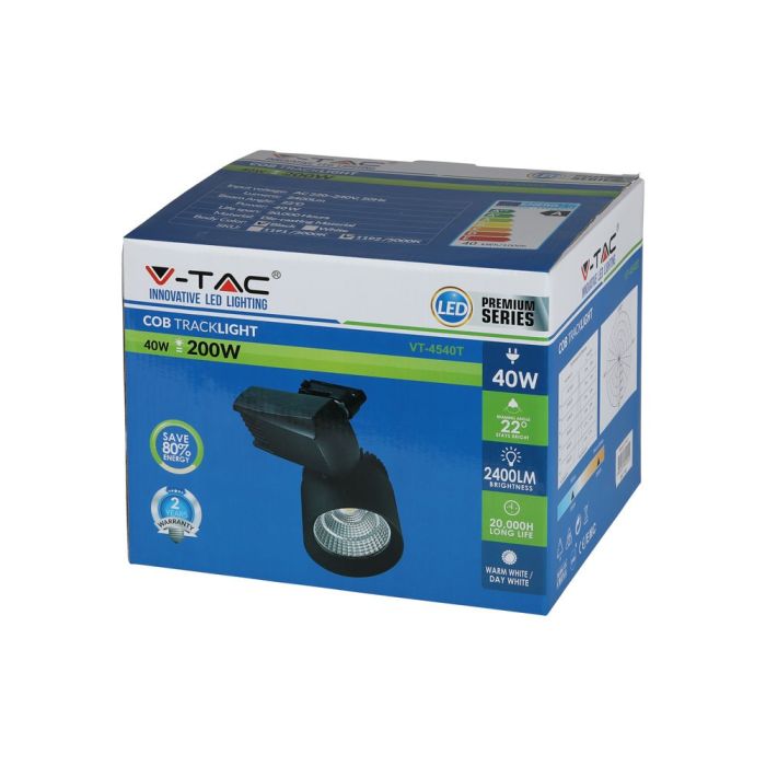 V-TAC LED COB Foco de carril - IP20 - Negro - 40W- 2600 Lumens - 5000K-extra-7.webp
