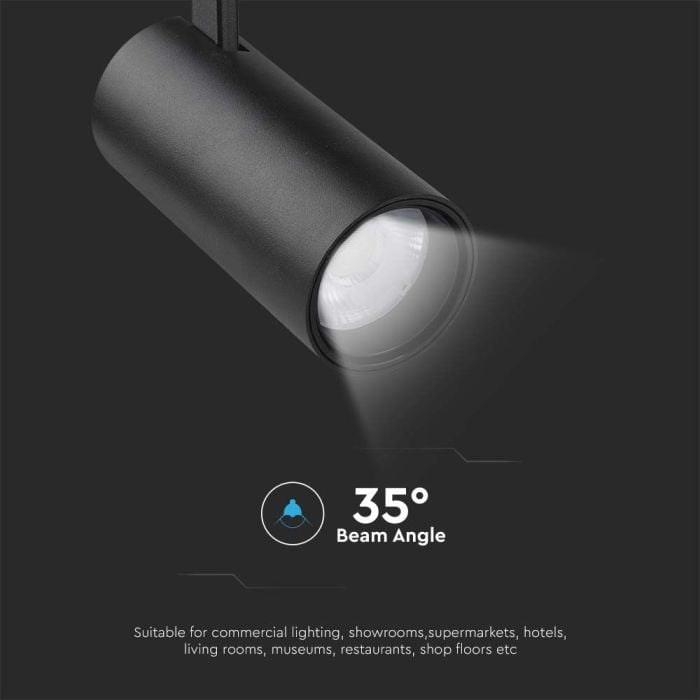 V-TAC LED COB Foco de carril - IP20 - Negro - 30W - 2900 Lumens - 3IN1-extra-6.webp