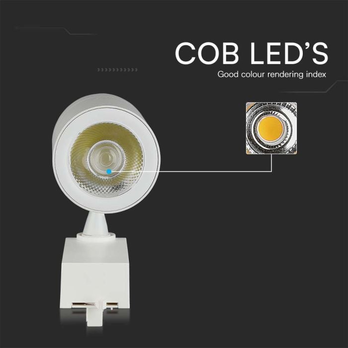 V-TAC LED COB Foco de carril - IP20 - Blanco - 35W- 3000 Lumens - 3000K-extra-3.webp