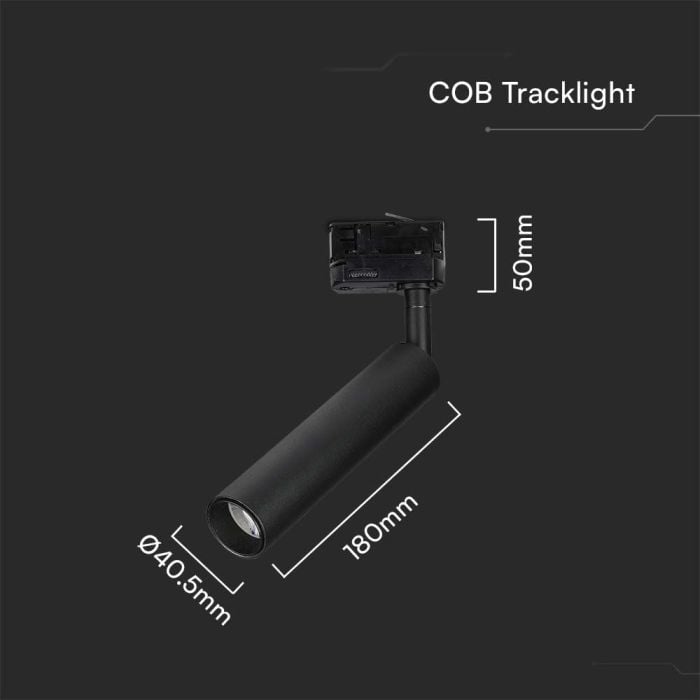 V-TAC LED Slim Foco de carril - Samsung - IP20 - Negro - 7W- 700 Lumens - 4000K-extra-2.webp