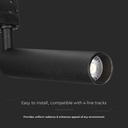 V-TAC LED Slim Foco de carril - Samsung - IP20 - Negro - 15W- 1500 Lumens - 5000K-extra-4.webp
