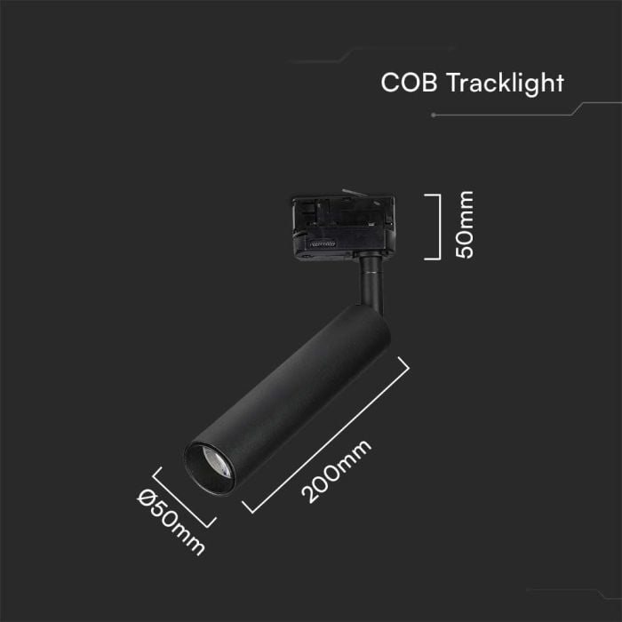 V-TAC LED Slim Foco de carril - Samsung - IP20 - Negro - 15W- 1500 Lumens - 4000K-extra-2.webp