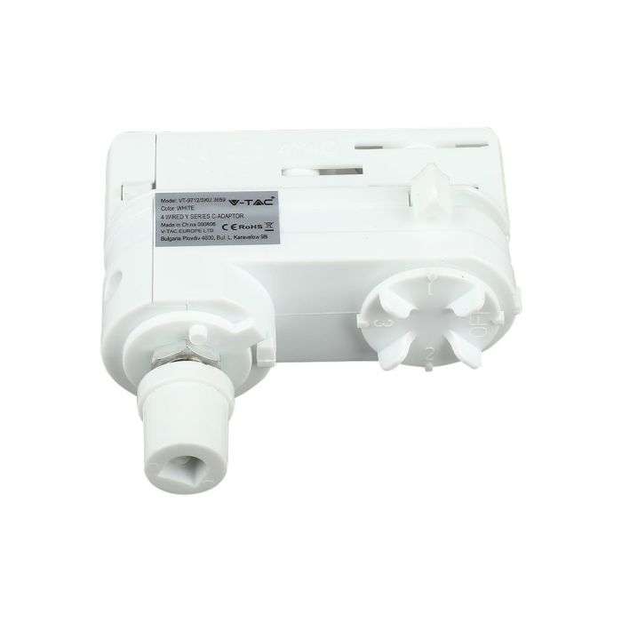 V-TAC LED Foco de carril - Accesorios - Conector de carril Y - Adaptador C - IP20 - Blanco-extra-1.webp