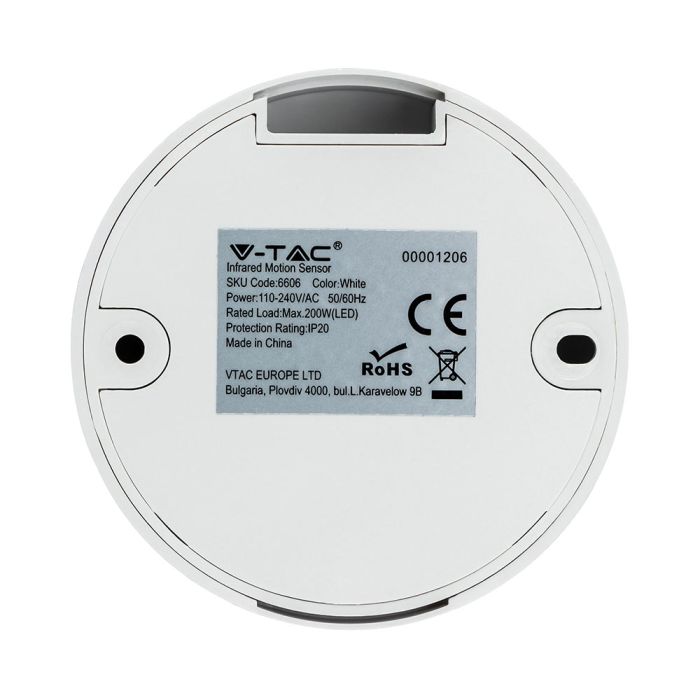 Sensor de movimiento por infrarrojos V-TAC - IP20 - Blanco-extra-8.webp