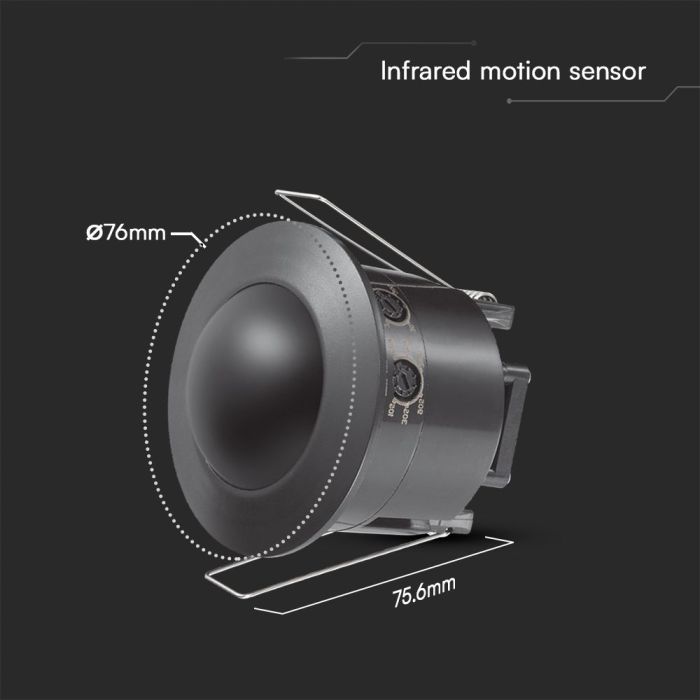 V-TAC PIR Sensores de Movimiento de Techo - (MAX: 500W LED) - IP20 - Negro-extra-2.webp