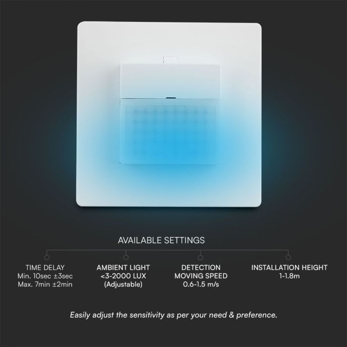 Sensor de movimiento por infrarrojos V-TAC - IP20 - Blanco-extra-4.webp