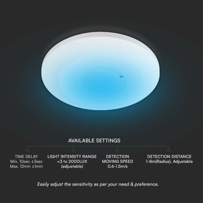 Sensor de movimiento por microondas V-TAC - IP20 - Blanco-extra-4.webp