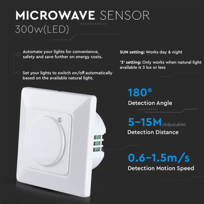 Sensor de movimiento por microondas V-TAC - IP20-extra-2.webp