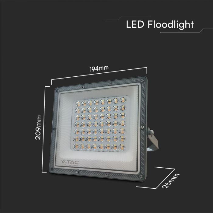 Proyector LED V-TAC - 100lm/w - IP65 Impermeable - Gun Grey - 50W - 4700 Lumens - 3IN1-extra-3.webp