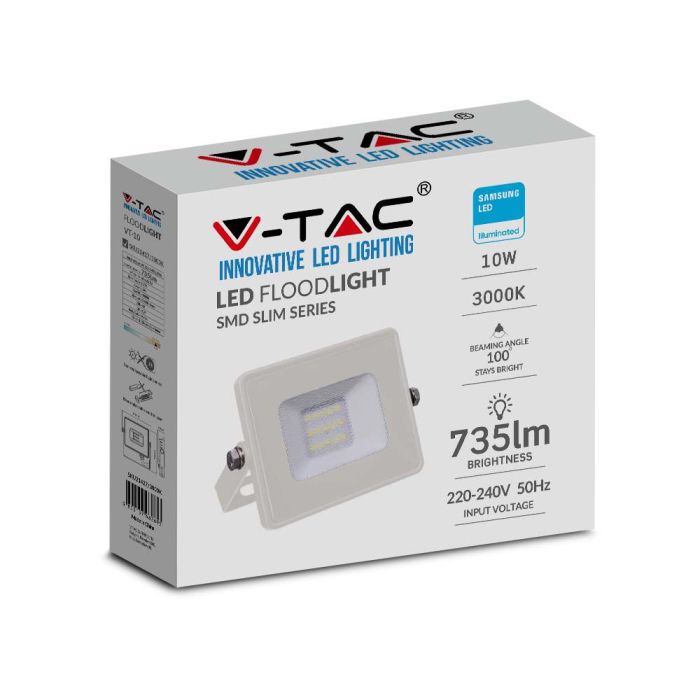 Proyector LED V-TAC - Samsung - Impermeable IP65 - Blanco - 10W - 735 Lúmenes - 3000K-extra-5.webp