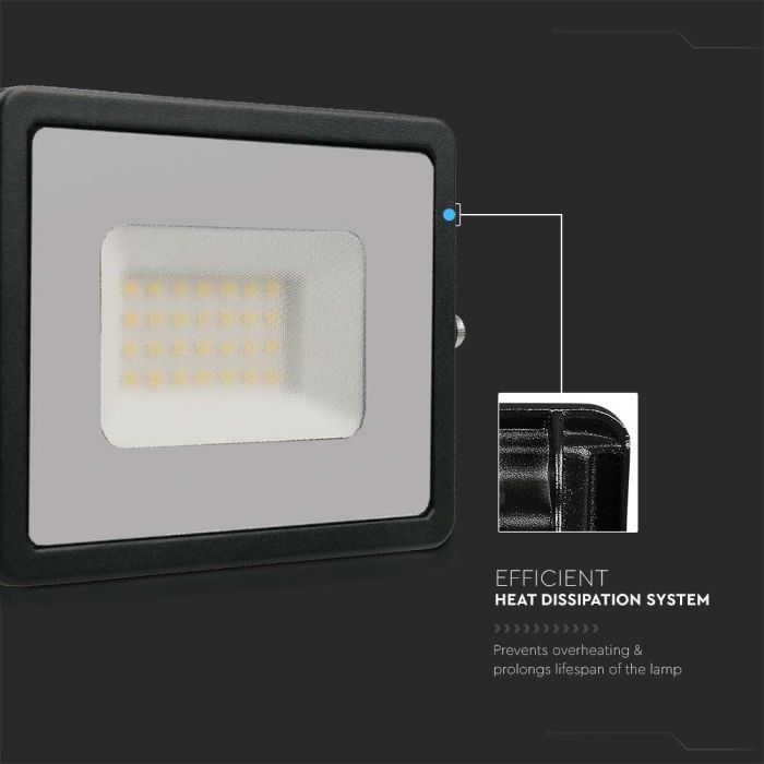Proyector LED V-TAC - Serie E - Impermeable IP65 - Negro - 30W - 2510 Lumens - 6500K-extra-5.webp