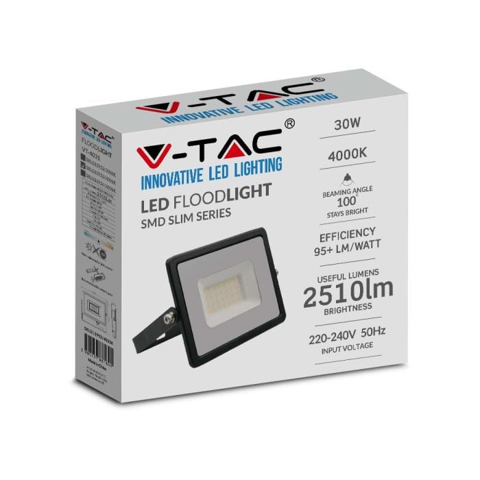 Proyector LED V-TAC - Serie E - Impermeable IP65 - Negro - 30W - 2510 Lumens - 4000K-extra-3.webp
