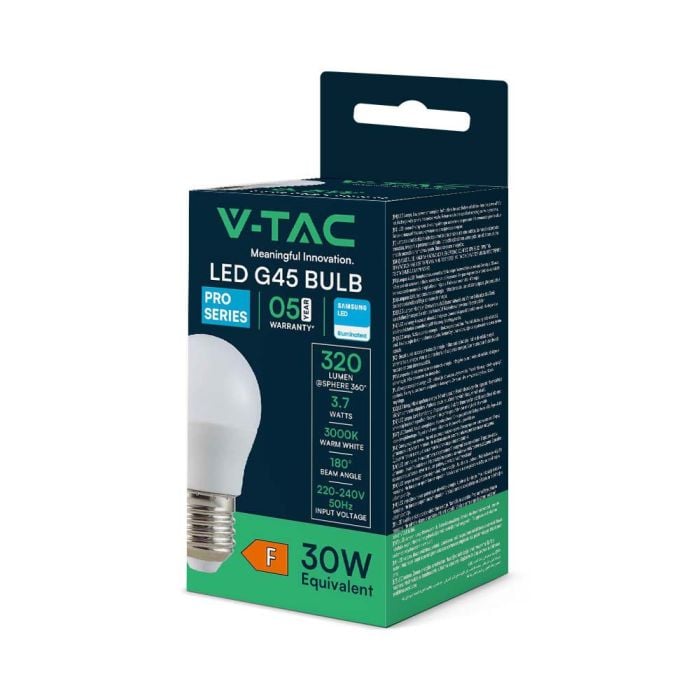 Bombilla LED V-TAC - Samsung - Golf - Soporte E27 - IP20 - Blanca - 3.7W - 320 Lumens - 4000K-extra-6.webp