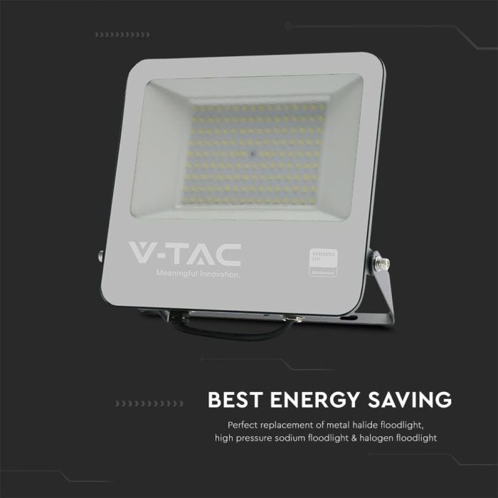 Proyector LED V-TAC - Samsung - IP65 Impermeable - Cuerpo Negro - 1 Metro de Cable - 100W - 8700 Lúmenes - 6500K-extra-6.webp