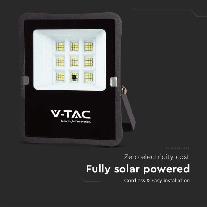 Proyector Solar V-TAC - Impermeable IP65 - Cuerpo Negro - 400 Lumens - 6400K-extra-3.webp
